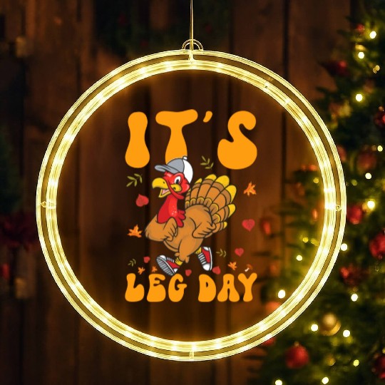Thanksgiving Turkey Trot Squad Running LED Christmas Window Lights