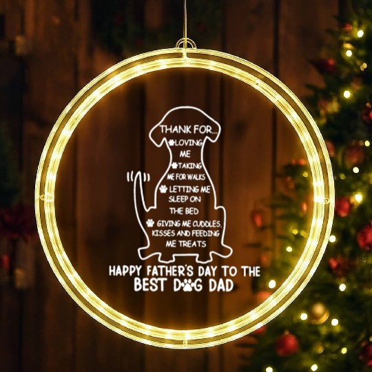 Best Dog Dad - Thank for loving me LED Christmas Window Lights