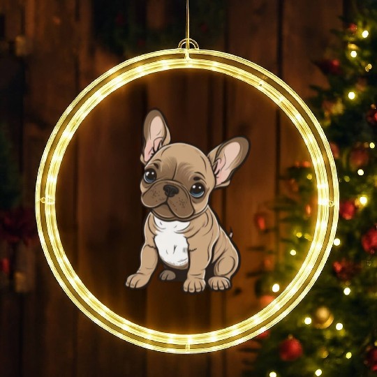 French Bulldog LED Christmas Window Lights