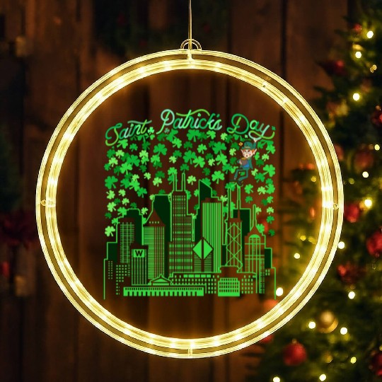 Chicago Illinois Saint Patricks Day LED Christmas Window Lights