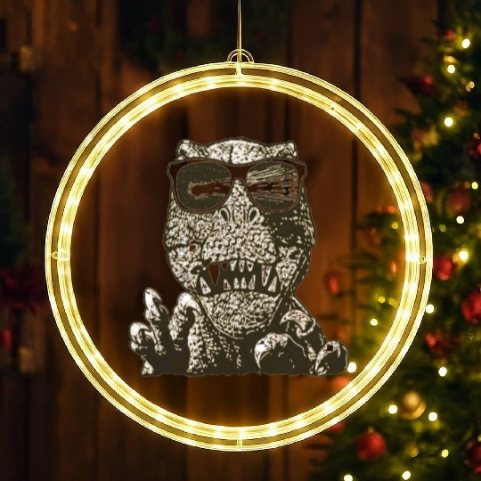 Dinosaur wear sunglasses LED Christmas Window Lights