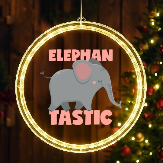 Fantastic Elephant Pun Elephantastic LED Christmas Window Lights