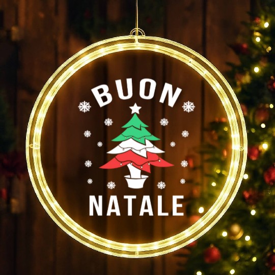 Italian Flag Tree Buon Natale LED Christmas Window Lights