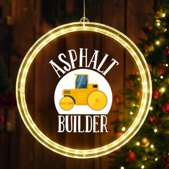 asphalt builder street builder construction worker LED Christmas Window Lights