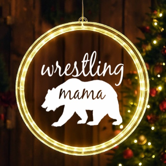 Wrestling Mama Bear Wrestling Mom LED Christmas Window Lights