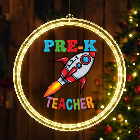 Space Pre K Teacher Preschool Back To School LED Christmas Window Lights