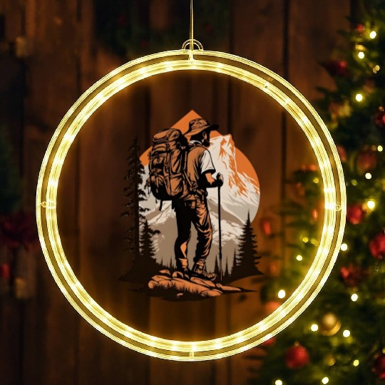 Mountain Hiking LED Christmas Window Lights