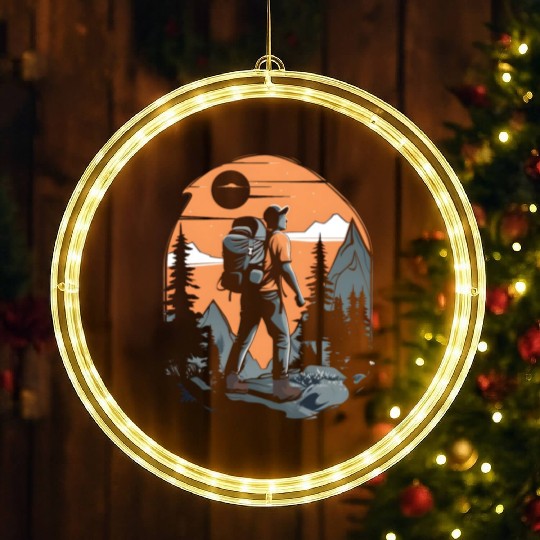 Mountain Adventure Hiking LED Christmas Window Lights