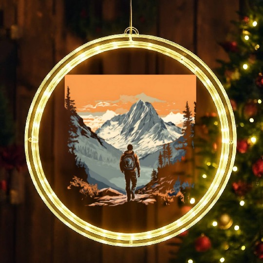 Mountain Adventure Hiking LED Christmas Window Lights