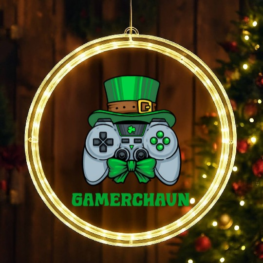Gamerchaun Gamer St Patrick'S Day Toddler Lucky LED Christmas Window Lights