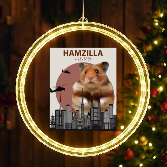 Hamzilla Giant Hamster Monster LED Christmas Window Lights