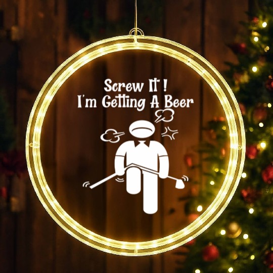Golf Beer Golfer Father Day Mother Day LED Christmas Window Lights