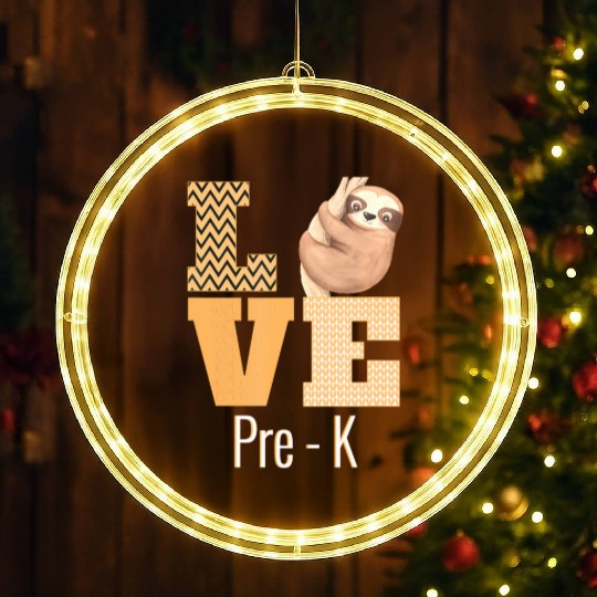 Love Pre-K Sloth Pre-K Teacher Back To School LED Christmas Window Lights