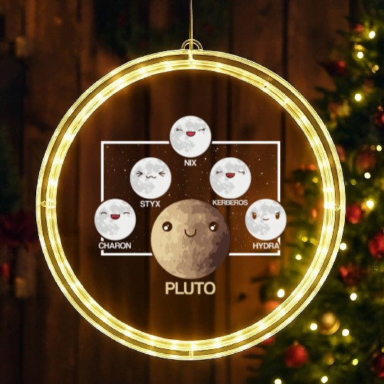 Pluto Moons Planet Space Lover Solar System LED Christmas Window Lights