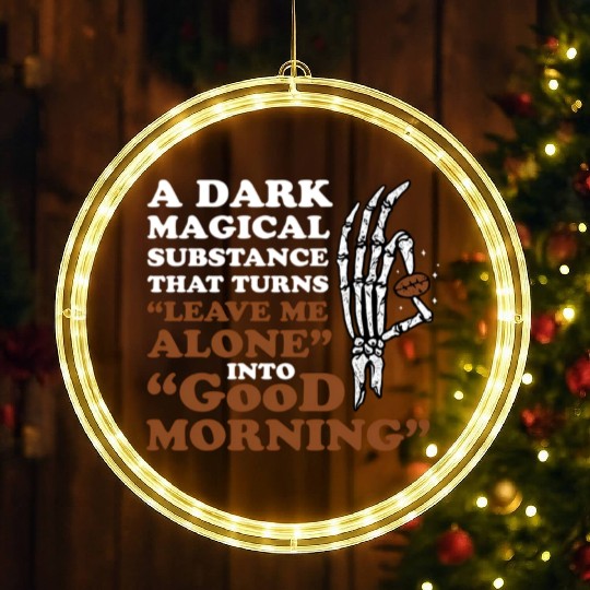 Coffee Morning Caffeine Beans Espresso Coffee LED Christmas Window Lights