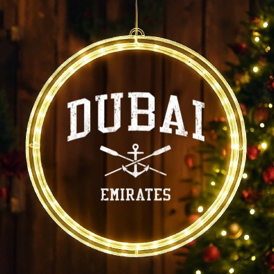 Dubai Crossed Oars Boat Anchor Sports LED Christmas Window Lights