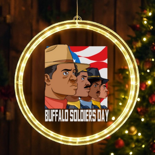 National Buffalo Soldiers Day July 28Th Patriotic LED Christmas Window Lights