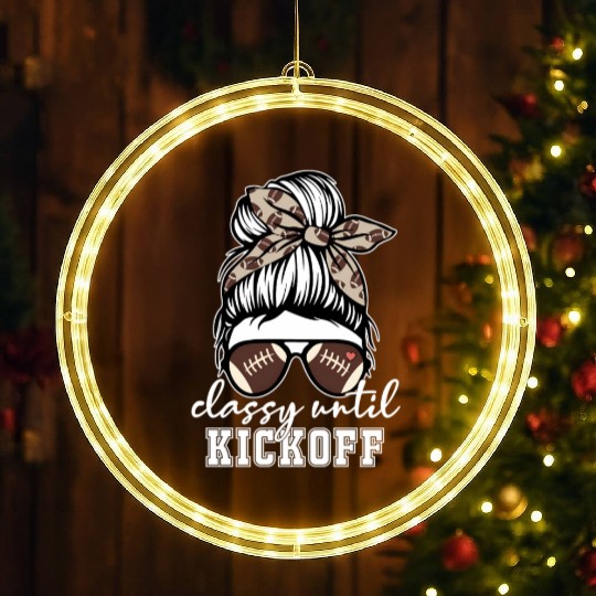 Classy Until Kickoff American Football Game Day s LED Christmas Window Lights