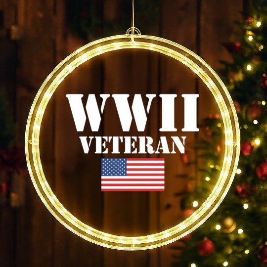 American Patriot Wwii Veteran Military World War 2 LED Christmas Window Lights