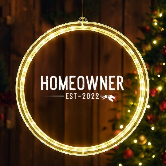 Homeowner 2022 First Time Home Owner Proud His Her LED Christmas Window Lights
