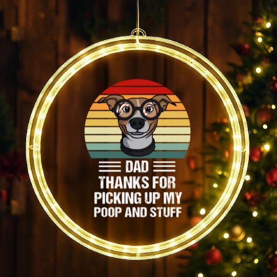 Happy Father'S Day Dog Dad ThanFor Picking Up My P LED Christmas Window Lights