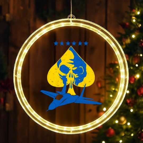 The Ghost Of Kyiv Kiev Ukraine Ace Fighter Pilot LED Christmas Window Lights