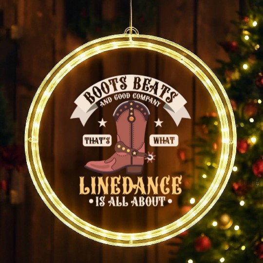 Line Dance Boots Beats Good Company Western Countr LED Christmas Window Lights