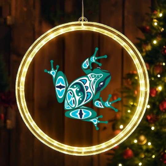 Native American Indian Style Frog Pacific Northwes LED Christmas Window Lights