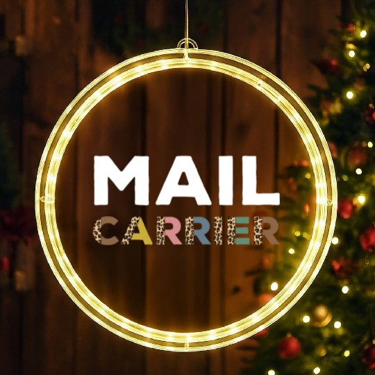 Great Mail Carrier Leopard Outfit Postman LED Christmas Window Lights