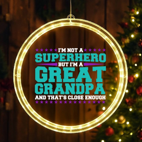 Superhero Great Grandpa LED Christmas Window Lights