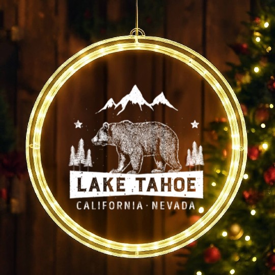 Lake Tahoe California Nevada Bear LED Christmas Window Lights