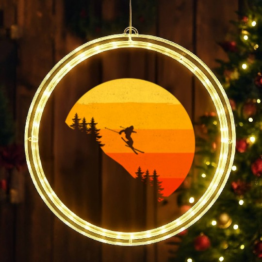Ski Skiing Skier Ski LED Christmas Window Lights