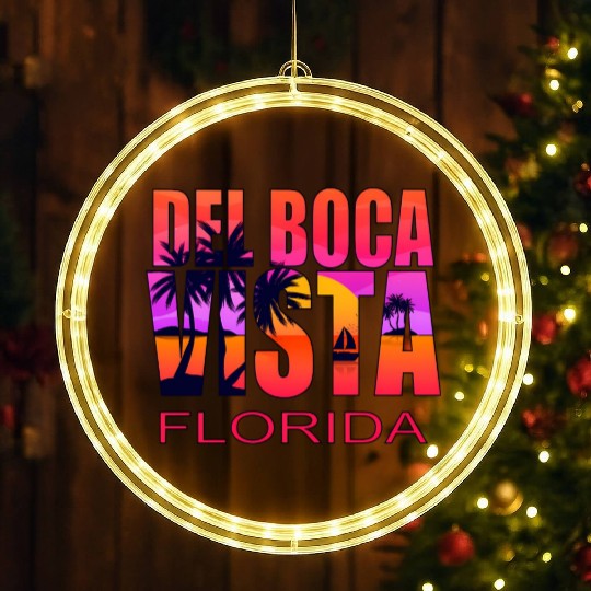 Del Boca Vista Retirement Community Novelty LED Christmas Window Lights