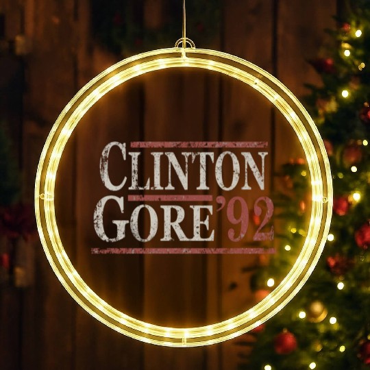 Distressed Bill Clinton Al Gore 1992 LED Christmas Window Lights