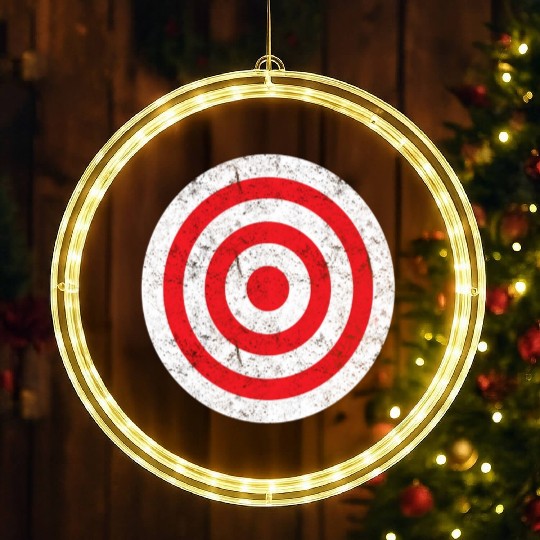 Print On Back Bullseye Target Bulls Eye Fun LED Christmas Window Lights