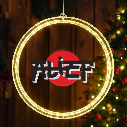 Alief Texas Japanese Hiragana Style W A T Houston LED Christmas Window Lights