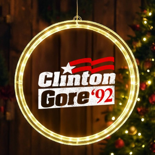Clinton Gore Bill Clinton 92 Elect LED Christmas Window Lights