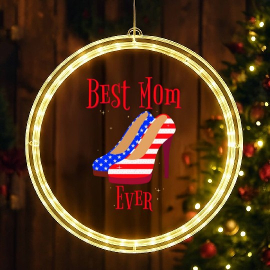 Best Mom Ever to Daughter Women Mom Kids, Mother LED Christmas Window Lights