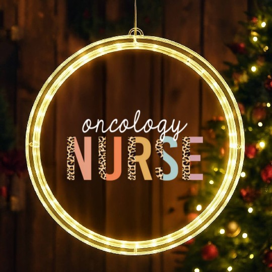 Oncology Nurse Leopard Print Nursing School LED Christmas Window Lights