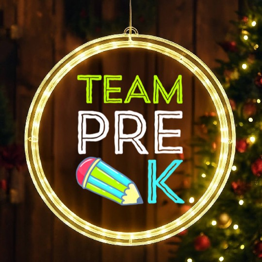Team Pre-K Teacher First Day Preschool Back to Sch LED Christmas Window Lights