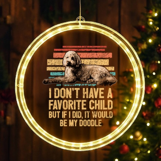 I Don't Have A Favorite Child Goldendoodle Cute LED Christmas Window Lights