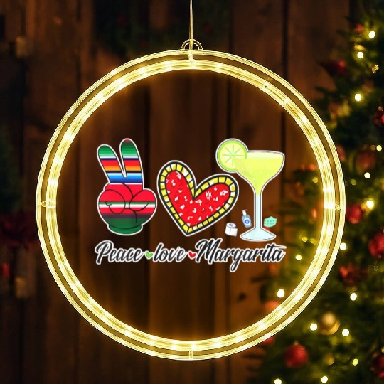 Peace Love Margarita for Plus Size LED Christmas Window Lights