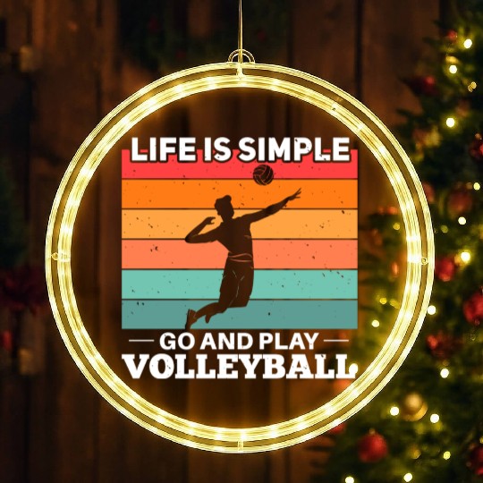Volleyball Player Motif LED Christmas Window Lights