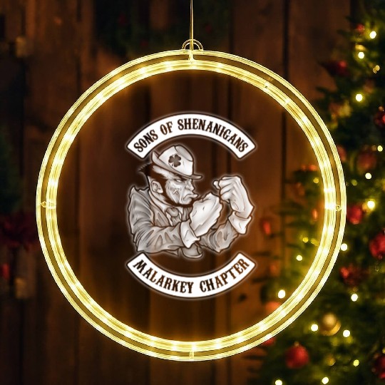 Irish Pride Sons Of Shenanigans Malarkey Chapter LED Christmas Window Lights