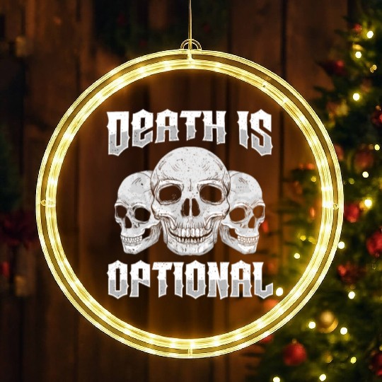 Necromancy Death Is Optional Necromancer LED Christmas Window Lights
