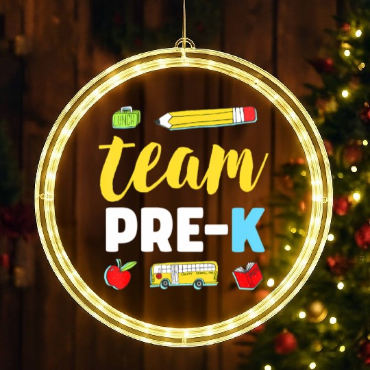 Team Pre-K Teacher First Day Preschool Back to Sch LED Christmas Window Lights