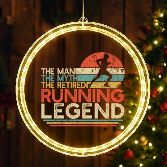 Runner Retirement Myth Retired Running Legend LED Christmas Window Lights
