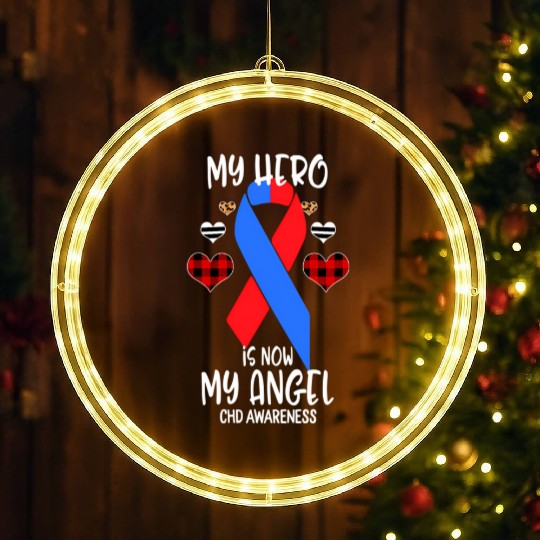 Chd Awareness Remembrance Hero Is Now My Angel LED Christmas Window Lights