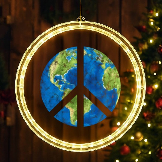 Peace On Earth World Peace Sign LED Christmas Window Lights
