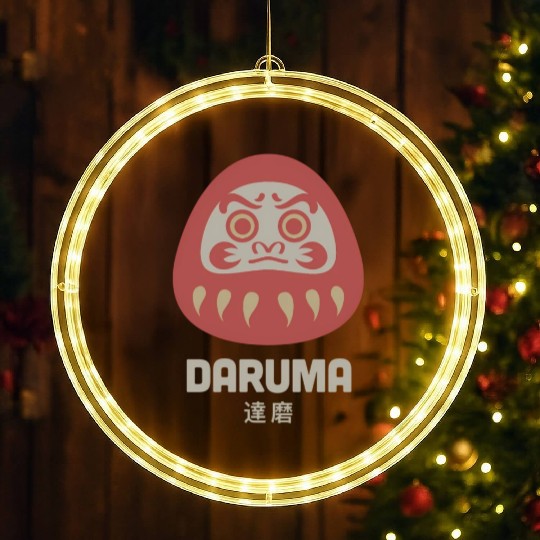 Daruma Doll Japan Zen Buddhism Daruma LED Christmas Window Lights